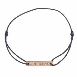 925 SILVER PLATED BRACELET WITH 18K YELLOW GOLD PLATED AND CORD